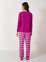 Crew Clothing Company Red Long Sleeves Jersey & Flannel 100% Cotton Pyjamas Set - Image 2 of 5