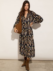 Baukjen Blue Kalina Printed Midi Dress - Image 1 of 5