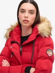 Superdry Red Everest Mid Faux Fur Puffer Jacket - Image 3 of 3