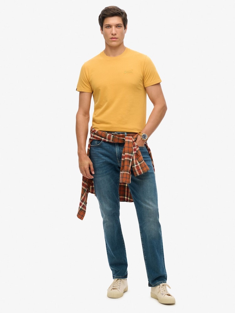 Superdry Yellow Essential Logo Embroidery T-Shirt - Image 2 of 3