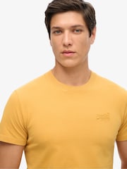 Superdry Yellow Essential Logo Embroidery T-Shirt - Image 3 of 3