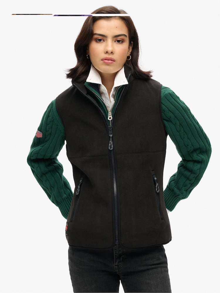 Superdry Black Active Fleece Gilet - Image 2 of 4