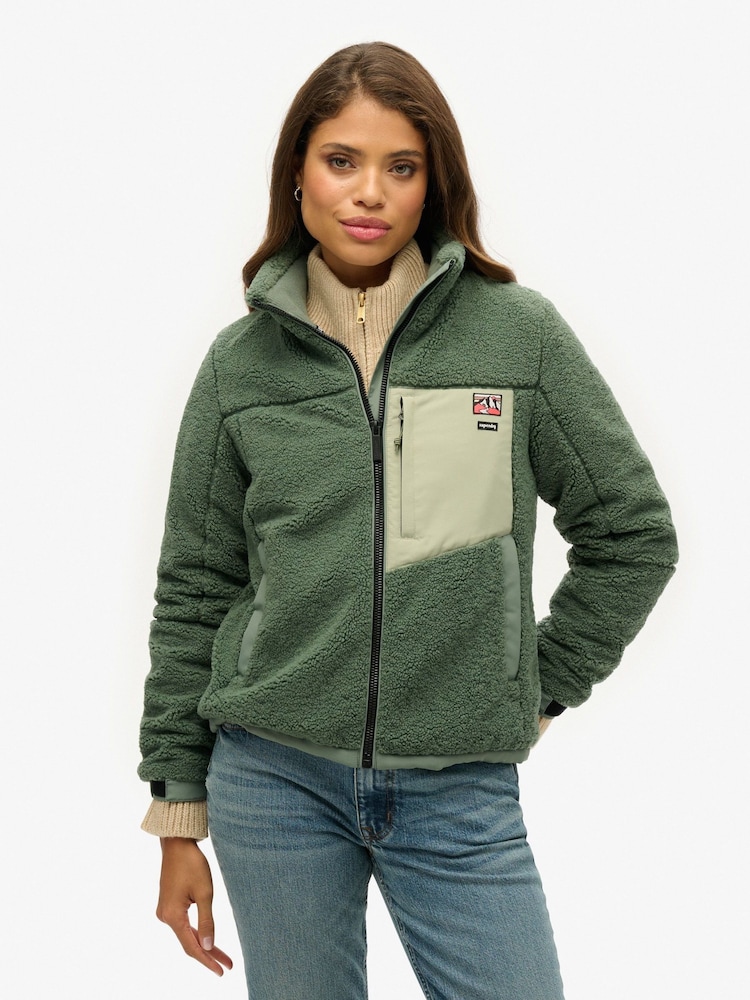 Superdry Green Non Hooded Borg Jacket - Image 2 of 4