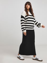 Simply Be Black Knitted Maxi Skirt - Image 1 of 4