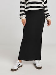 Simply Be Black Knitted Maxi Skirt - Image 4 of 4