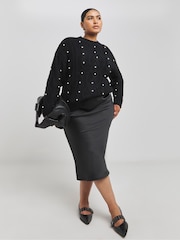 Simply Be Black Pearl Cable Jumper - Image 1 of 4