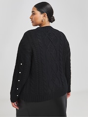 Simply Be Black Pearl Cable Jumper - Image 2 of 4