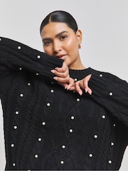 Simply Be Black Pearl Cable Jumper - Image 3 of 4