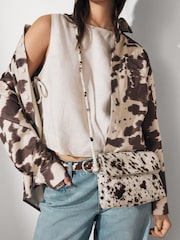 Cow Print Leather Flap Cross-Body Bag - Image 3 of 10