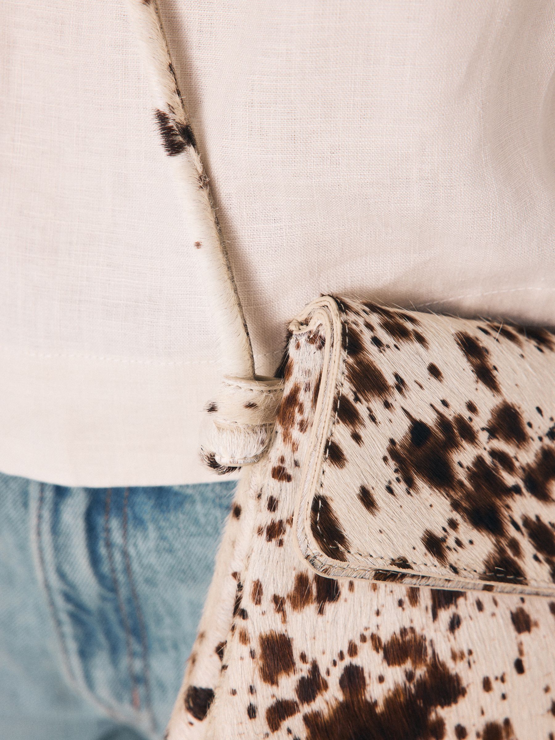 Buy Cow Print Leather Flap Cross Body Bag from Next USA