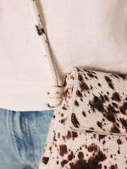 Cow Print Leather Flap Cross-Body Bag - Image 5 of 10