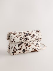 Cow Print Leather Flap Cross-Body Bag - Image 6 of 10
