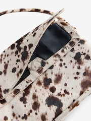 Cow Print Leather Flap Cross-Body Bag - Image 9 of 10