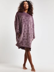 Simply Be Oversized Pretty Secrets Jaquard Bonded Hooded Dress - Image 4 of 4