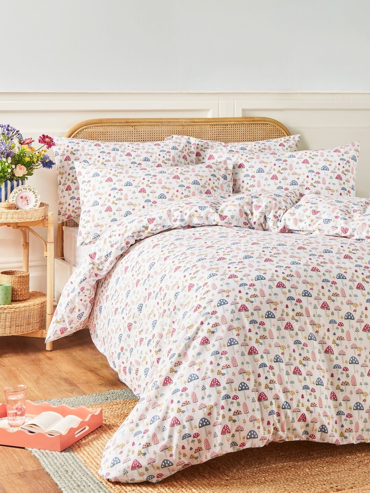 Cath Kidston Multi Mushroom Mini 100% Cotton Duvet Cover and Pillowcase Set - Image 1 of 4