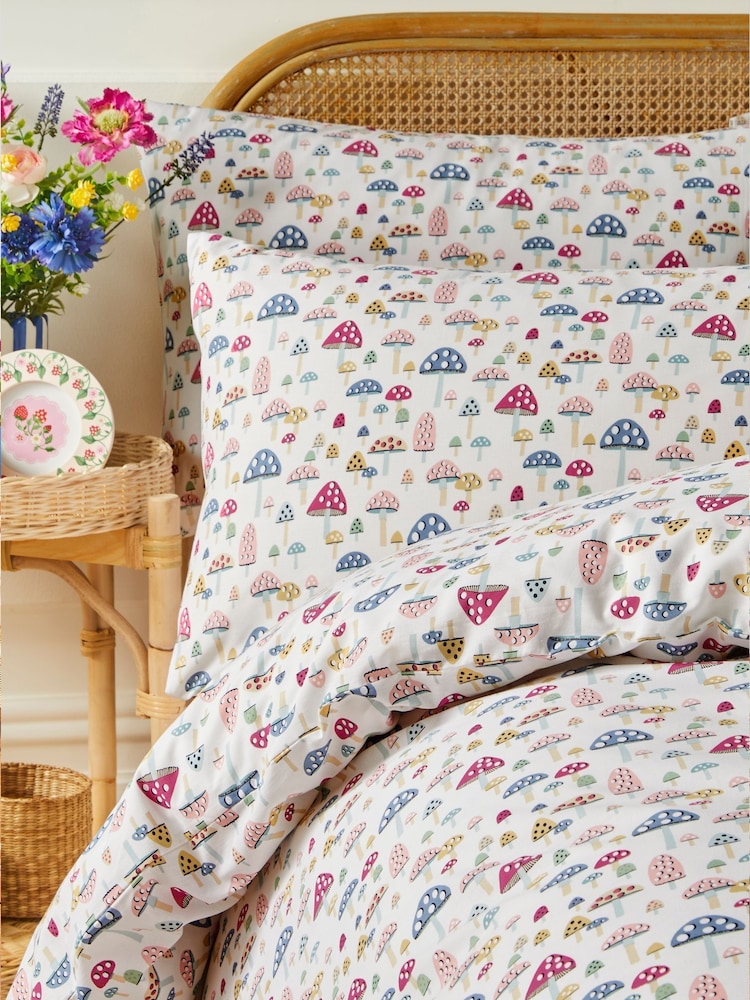 Cath Kidston Multi Mushroom Mini 100% Cotton Duvet Cover and Pillowcase Set - Image 2 of 4