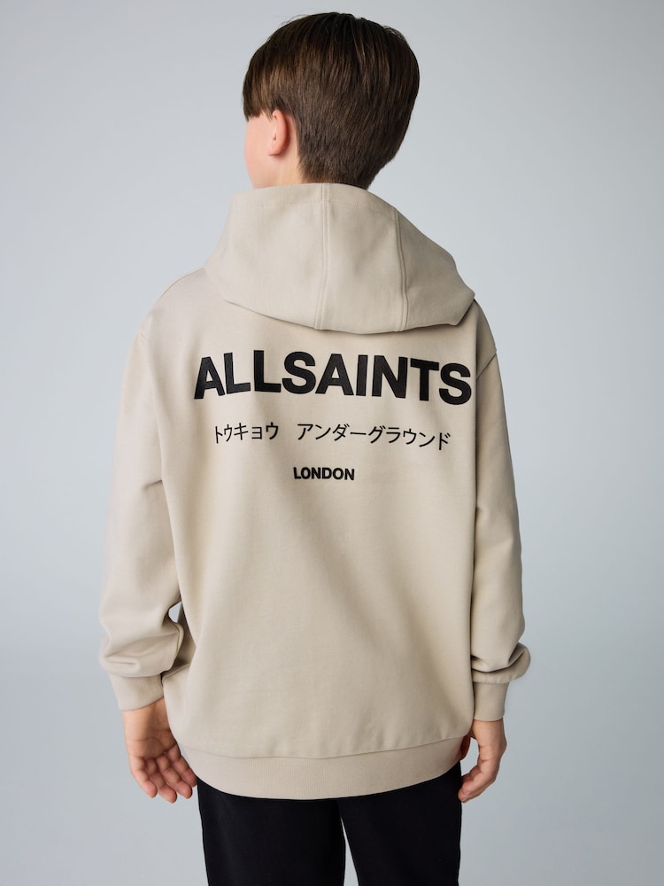 smALLSAINTS Stone/Textured Oversized Underground Pullover Hoodie - Image 4 of 10