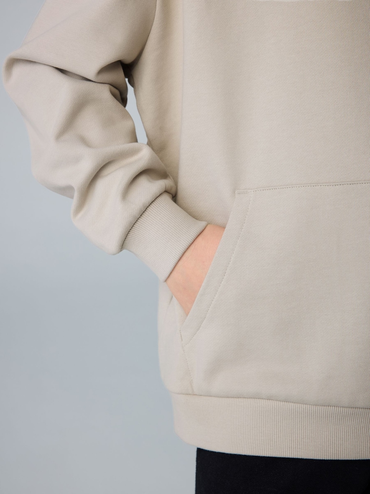 smALLSAINTS Stone/Textured Oversized Underground Pullover Hoodie - Image 7 of 10