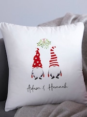 Personalised Christmas Couples Gonk 100% Cotton Cushion by Koko Blossom - Image 1 of 4