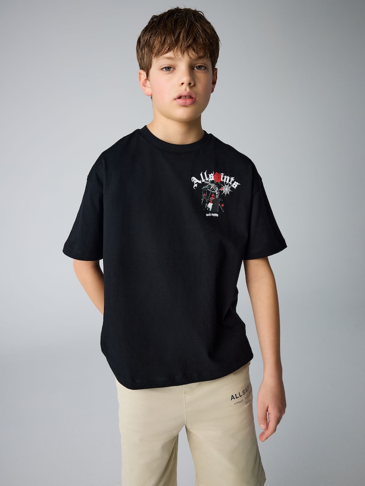 smALLSAINTS Black/Magick Boys Oversized Graphic Crew T-Shirt - Image 1 of 6