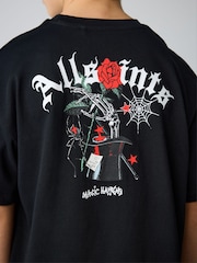 smALLSAINTS Black/Magick Boys Oversized Graphic Crew T-Shirt - Image 6 of 6