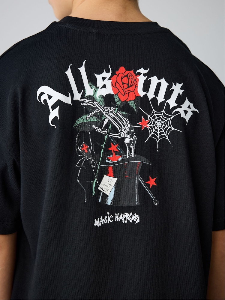 smALLSAINTS Black/Magick Boys Oversized Graphic Crew T-Shirt - Image 6 of 6