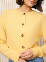 Friends Like These Yellow Cropped Button Through Cardigan - Image 2 of 4