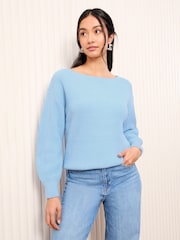 Friends Like These Light Blue Off The Shoulder Jumper - Image 1 of 4