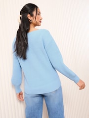 Friends Like These Light Blue Off The Shoulder Jumper - Image 4 of 4
