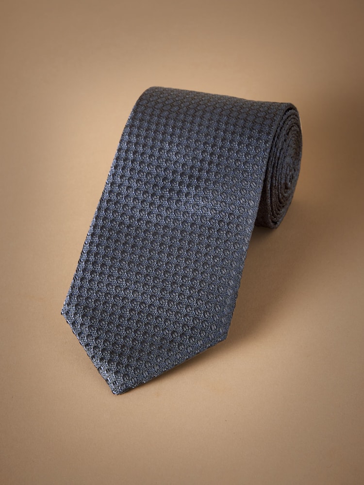 Blue Signature Italian Silk Textured Tie - Image 1 of 3