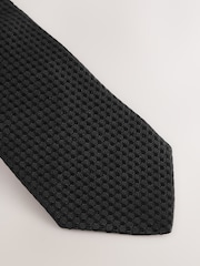 Black Signature Italian Silk Textured Tie - Image 2 of 3