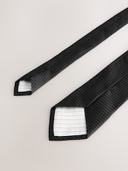 Black Signature Italian Silk Textured Tie - Image 3 of 3