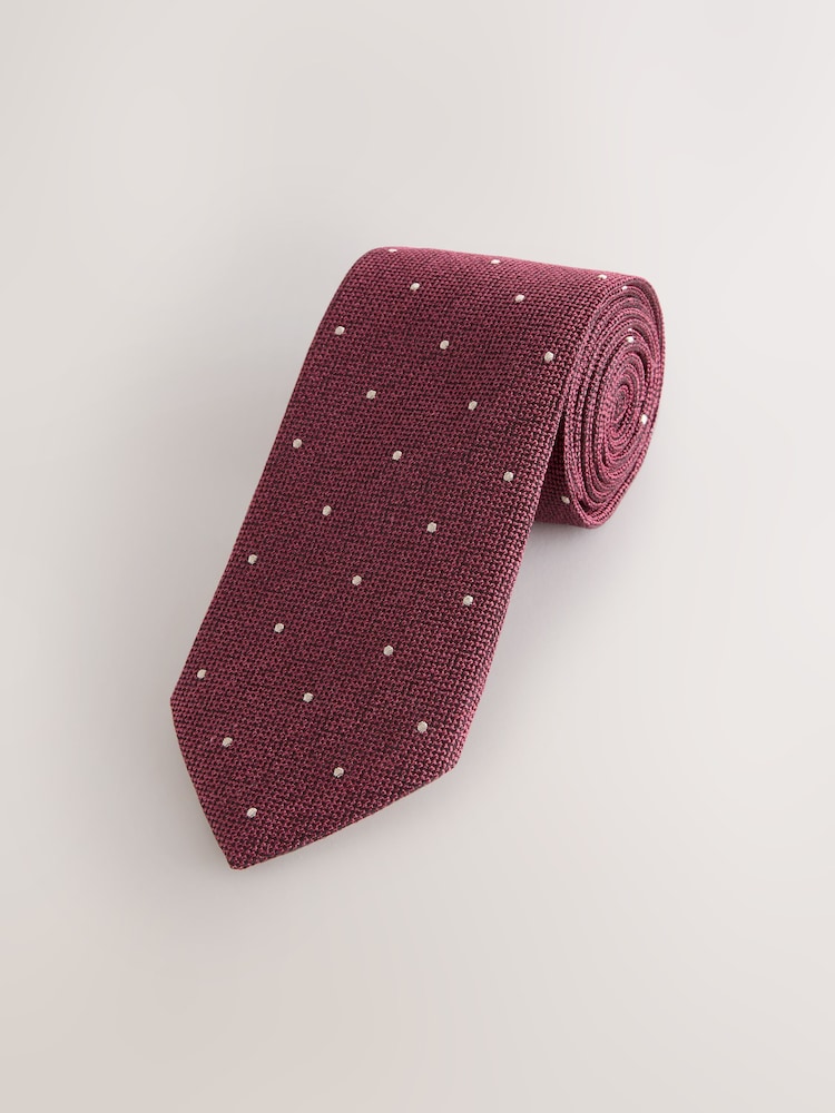 Burgundy Red Italian Silk Design Tie - Image 1 of 3
