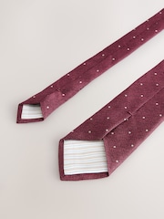 Burgundy Red Italian Silk Design Tie - Image 3 of 3