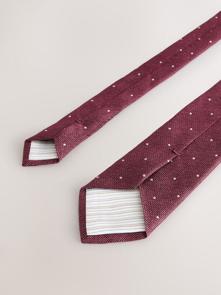 Burgundy Red Italian Silk Design Tie - Image 3 of 3