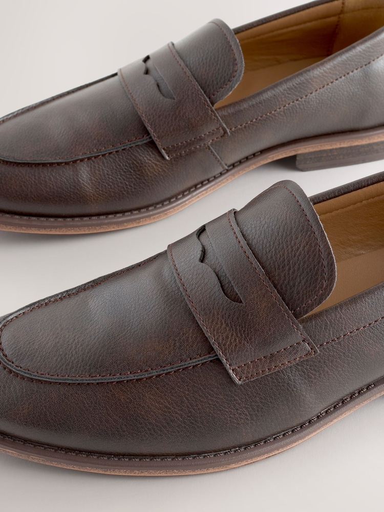 Brown Wide Fit Saddle Loafers - Image 5 of 7