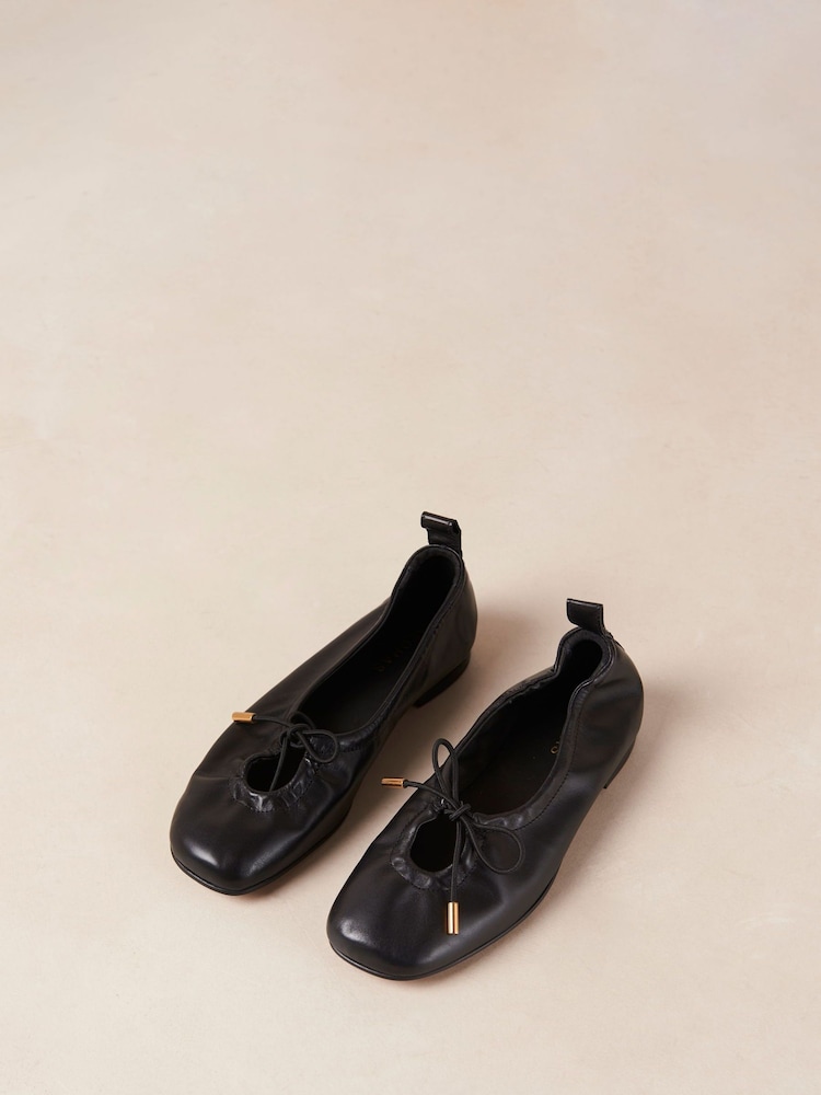 Alohas Black Rosalind Leather Ballet Shoes - Image 1 of 4