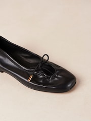 Alohas Black Rosalind Leather Ballet Shoes - Image 3 of 4