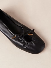 Alohas Black Rosalind Leather Ballet Shoes - Image 4 of 4