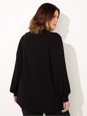 Live Unlimited Black Curve Ruffle Top With Contrast Stitching - Image 5 of 5