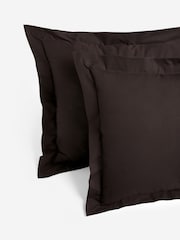 Set of 2 Chocolate Brown Cotton Rich Pillowcases - Image 2 of 2