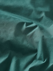 Dark Teal Cotton Rich Plain Duvet Cover and Pillowcase Set - Image 3 of 4