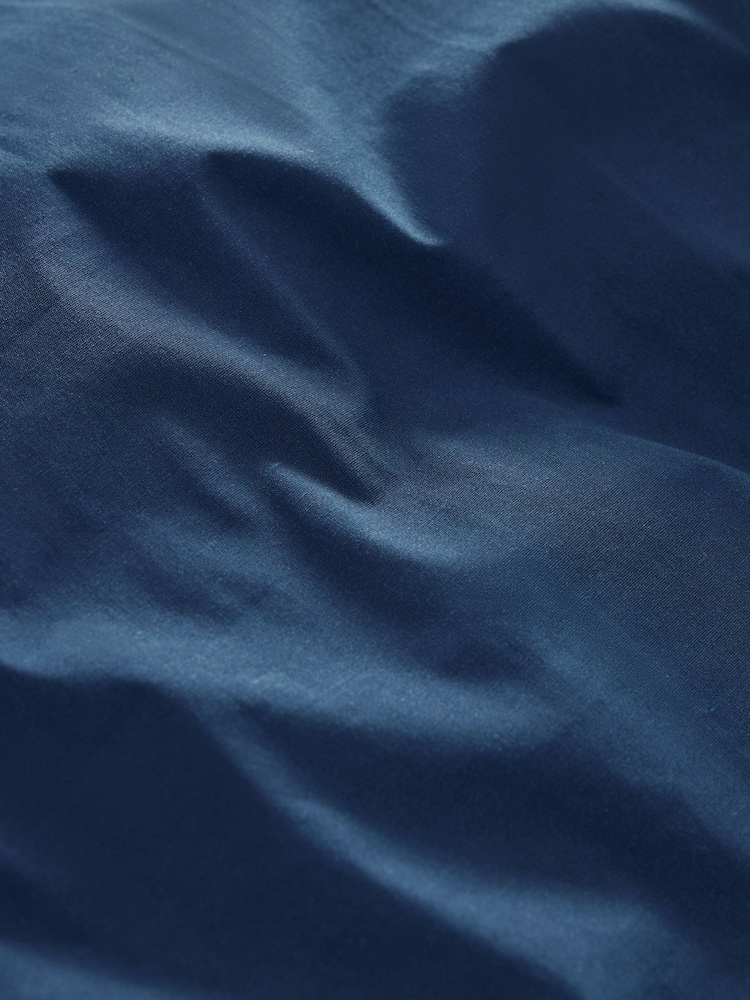 Navy Cotton Rich Plain Duvet Cover and Pillowcase Set - Image 4 of 4