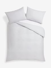 Silver Cotton Rich Plain Duvet Cover and Pillowcase Set - Image 4 of 4