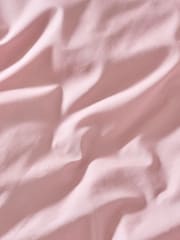 Blush Pink Cotton Rich Plain Duvet Cover and Pillowcase Set - Image 3 of 4