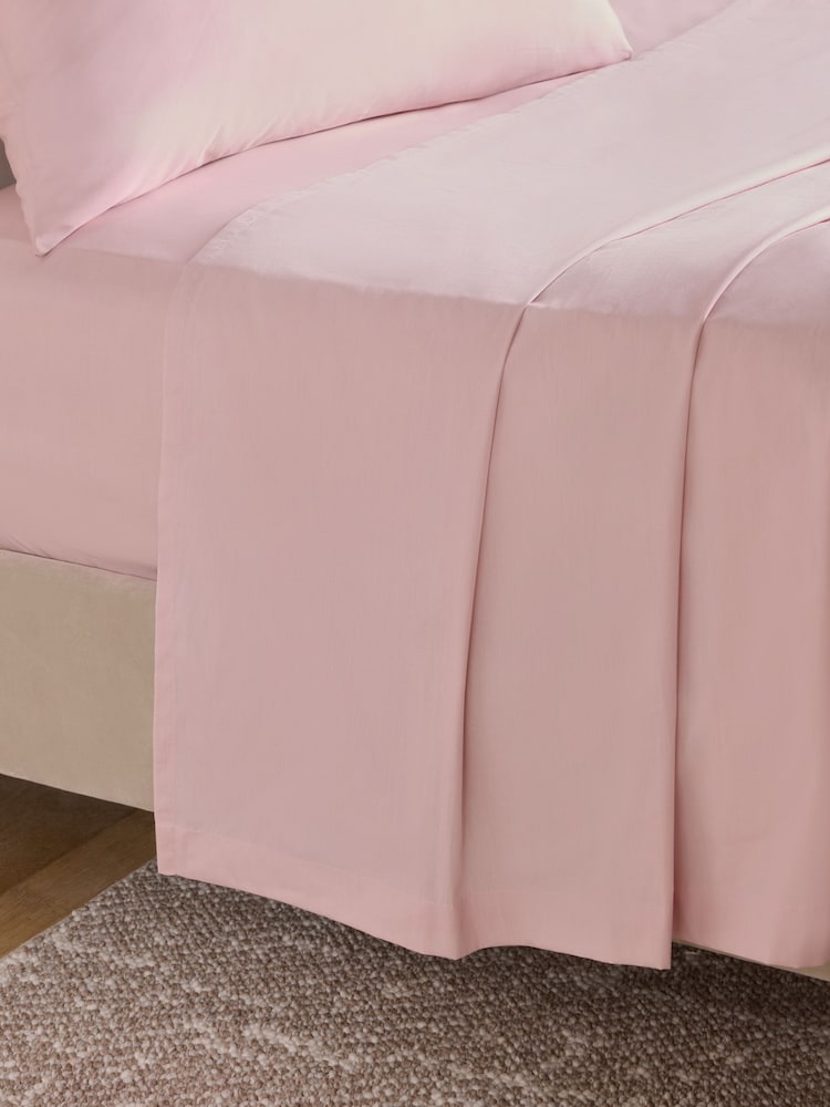 Blush Pink Cotton Rich Flat Sheet - Image 1 of 2