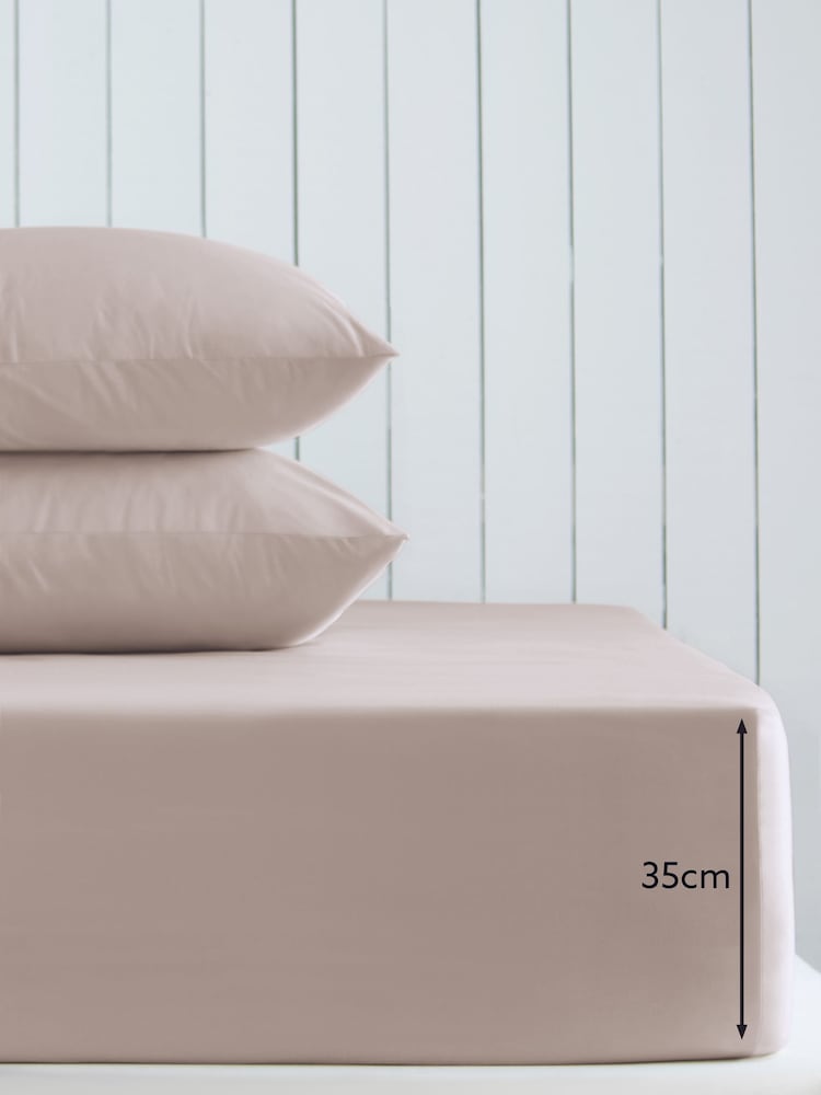Blush Pink Cotton Rich Deep Fitted Sheet - Image 2 of 2