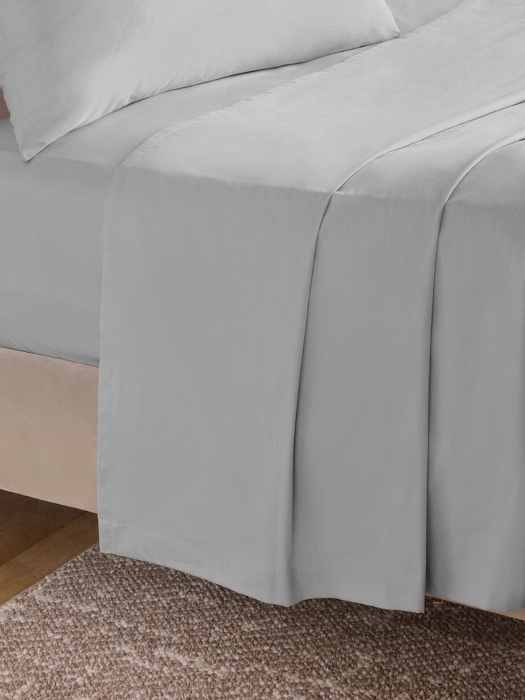 Silver Cotton Rich Flat Sheet - Image 1 of 2