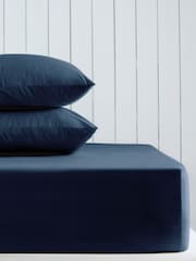 Navy Blue Cotton Rich Deep Fitted Sheet - Image 1 of 2