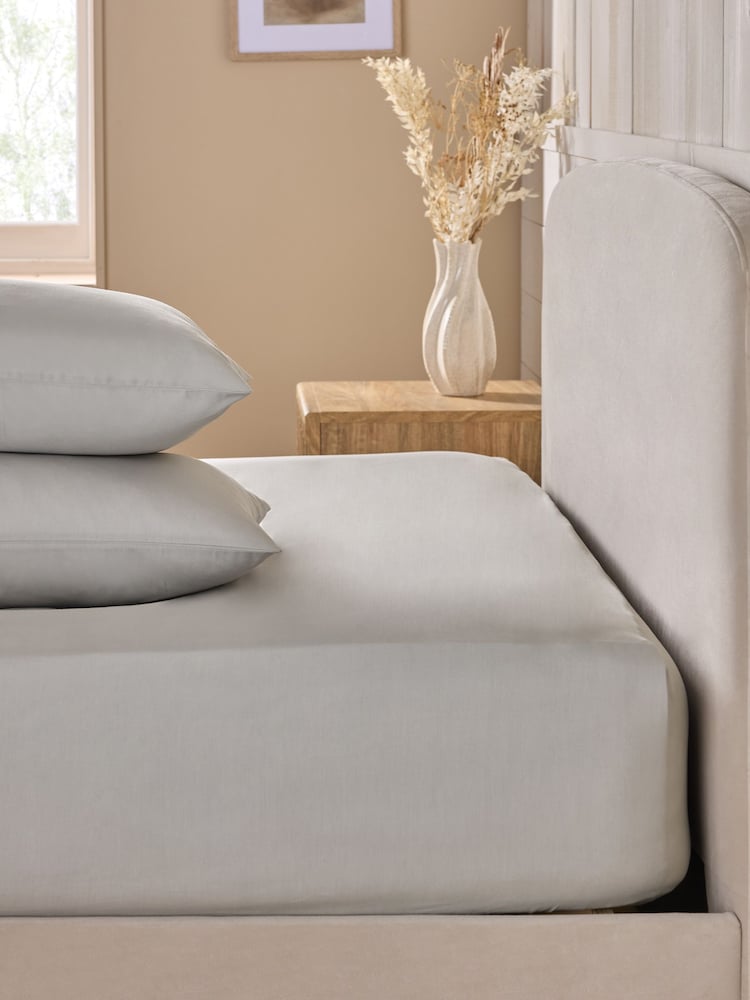 Silver Cotton Rich Fitted Sheet - Image 1 of 1